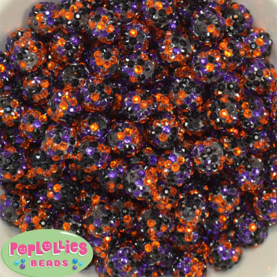 14mm Halloween Confetti Rhinestone Bead