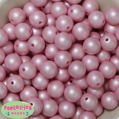 16mm Pink Matte Beads 20pc
