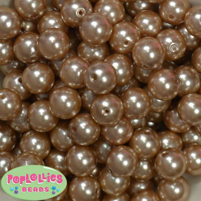 Bulk 16mm Champagne Pearl Beads 100pc