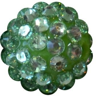 16mm Christmas Green Rhinestone Beads