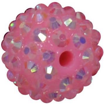 16mm Pink Rhinestone Beads