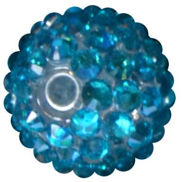 16mm Turquoise Rhinestone Beads