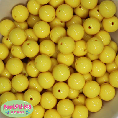 16mm Yellow Acrylic Bubblegum Beads  Bulk