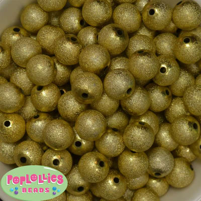 16mm Gold Stardust Bubblegum Beads