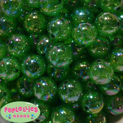 20mm Emerald Green Fizzy Bubblegum Bead