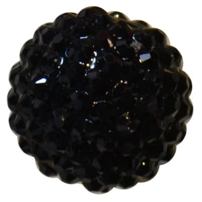22mm Black Rhinestone Bubblegum Beads