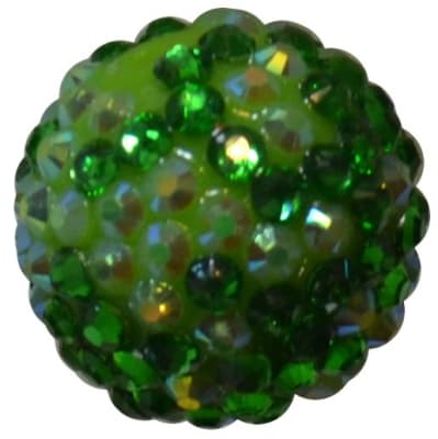22mm Green Confetti Rhinestone Bead