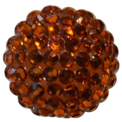 22mm Metallic Orange Rhinestone Bubblegum Beads