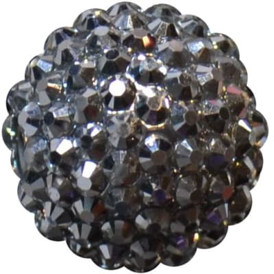 22mm Silver Rhinestone Bubblegum Beads