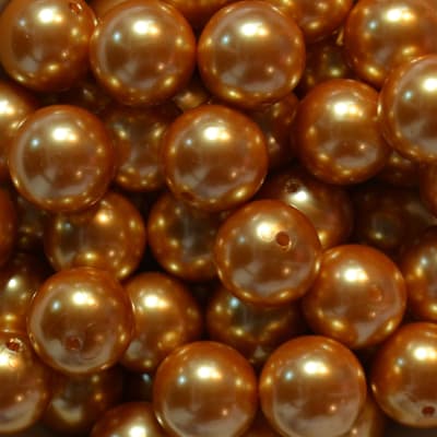 24mm Gold Faux Pearl Bubblegum Beads