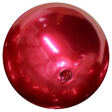 24mm Red Faux Pearl Bubblegum Beads
