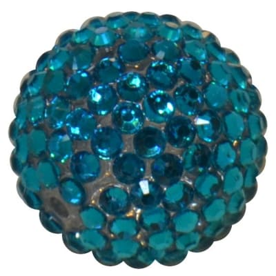 24mm Turquoise Metallic Resin Rhinestone Bubblegum Beads