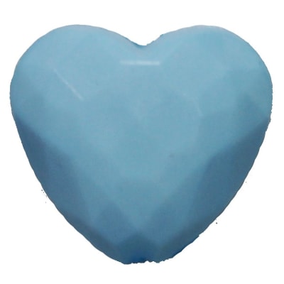 25mm Chunky Facet Baby Blue Heart Bead