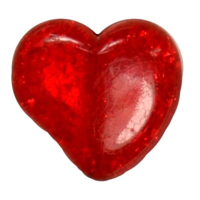 27mm Chunky Crackle Red Heart Bead