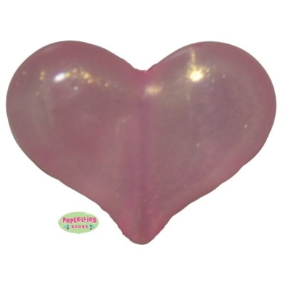 28mm Pink Frost Heart Bead