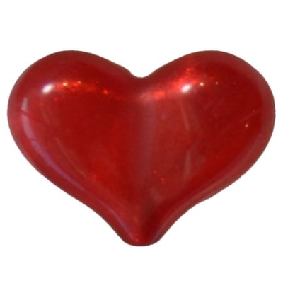 28mm Red Frost Heart Bead