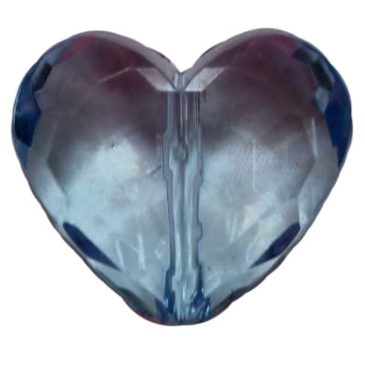 29mm Chunky Clear Heart Bead