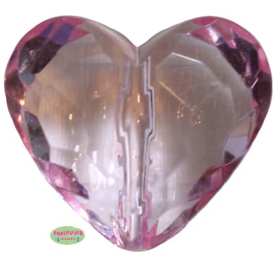 29mm Chunky Clear Pink Heart Bead