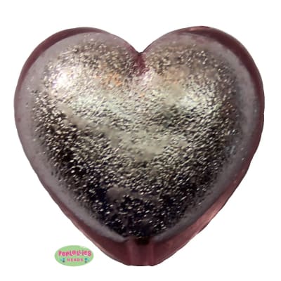 30mm Pink Metallic Heart Bead Pendant