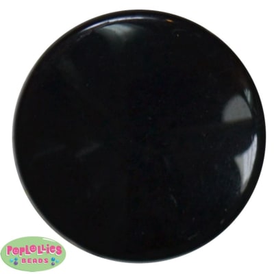 32mm Black Acrylic Plastic Disc Bubblegum Beads