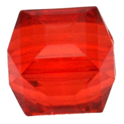 20mm Clear Red Ice Cube Bubblegum Bead