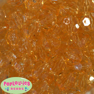 20mm Clear Light Gold Facet Bubblegum Beads