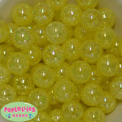20mm Yellow Crackle Bubblegum Bead Bulk
