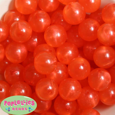 20mm Orange Frost Acrylic Bubblegum Beads Bulk