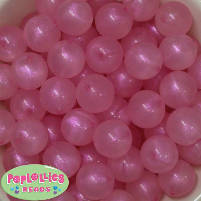 20mm Pink Frost Acrylic Bubblegum Beads Bulk