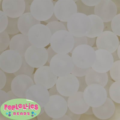 20mm White Ghost Acrylic Bubblegum Beads Bulk