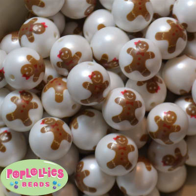 20mm Gingerbread Girl Bubblegum Beads