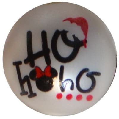 20mm HO HO HO Santa Hat with Mouse Print Bubblegum Beads