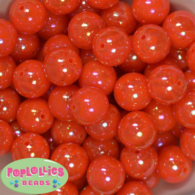 20mm Neon Orange Green Miracle AB Acrylic Bubblegum Beads Bulk