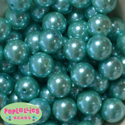 20mm Turquoise Faux Acrylic Pearl Bubblegum Beads