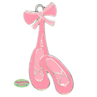 Enamel Pink Ballet Shoes Pendant