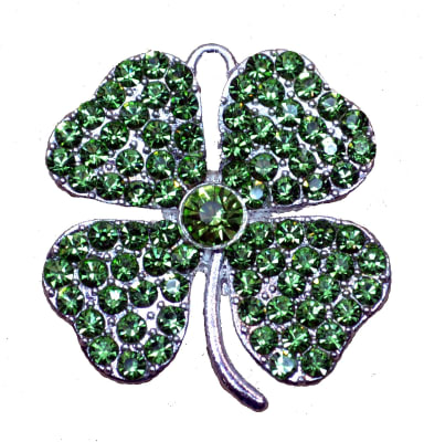 38mm Rhinestone Green Clover Pendant