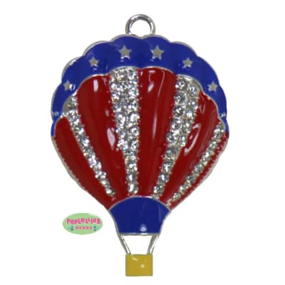 USA Hot Air Balloon Rhinestone Pendant