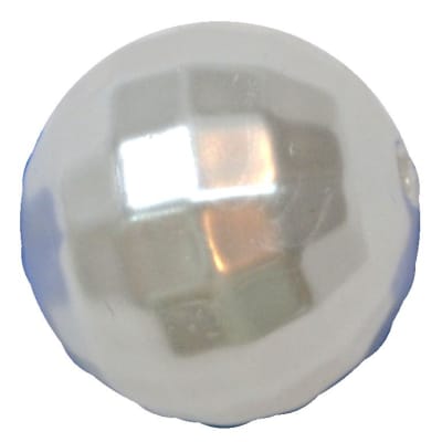 20mm White Facet Acrylic Pearl Bubblegum Beads