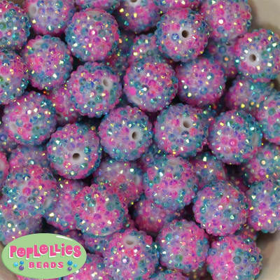 20mm Easter Confetti Rhinestone Bubblegum Beads Bulk