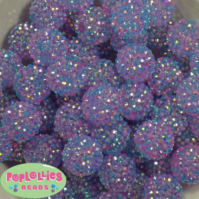 20mm Fairy Confetti Rhinestone Bubblegum Beads Bulk
