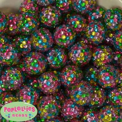 20mm Spring Confetti Rhinestone Beads Bulk