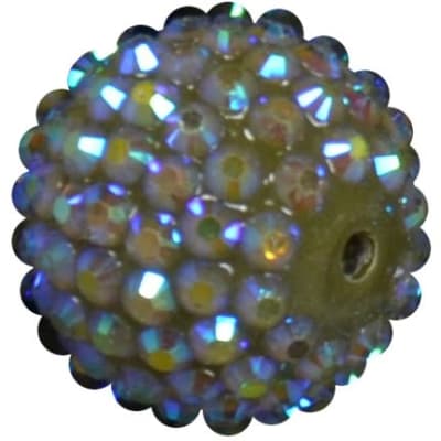 20mm Olive Green Rhinestone Bubblegum Beads