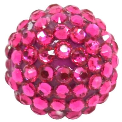 20mm Rose Rhinestone Bubblegum Beads