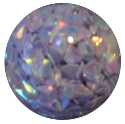 20mm resin bubblegum bead with Baby Blue sequins inside