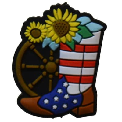 30mm Vibrant American Boot Silicone Focal Bead