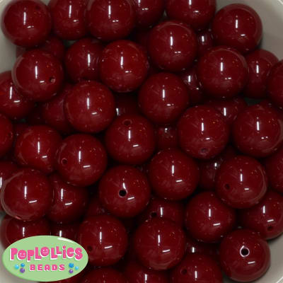 20mm Burgundy Acrylic Bubblegum Beads