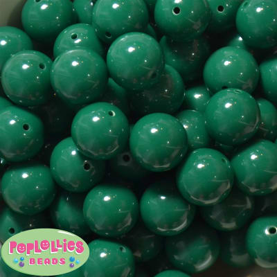 20mm Forest Green Acrylic Bubblegum Beads Bulk