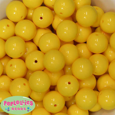 20mm Mickey Yellow Acrylic Bubblegum Beads