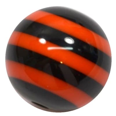 20mm Black & Orange Stripe Resin Bubblegum Beads