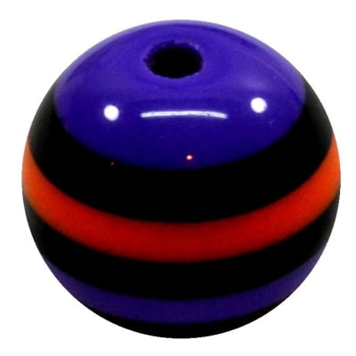 20mm Halloween Stripe Bubblegum Beads